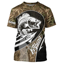 Load image into Gallery viewer, Largemouth Bass fishing tattoo camo Custom UV protection fishing long sleeve shirt NQS3237