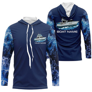 Blue ocean deep fishing charters Custom Fishing Boat name sun protection long sleeve Fishing Shirts NQS6169