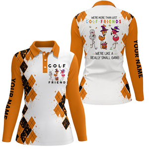 Halloween flamingo golf shirt custom we're more than just golf friends we're like a really small gang NQS6171