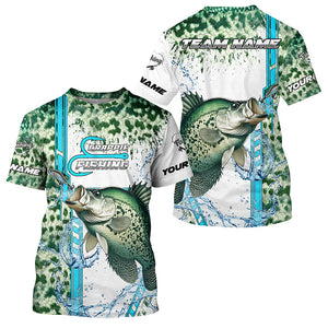 Crappie fishing green scales custom Crappie fishing team jerseys, Crappie fishing apparel NQS8745