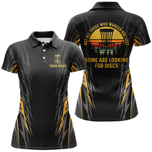 Load image into Gallery viewer, Retro Womens disc golf polo shirt Custom Not all who wander are lost, some looking for discs | Yellow NQS8750