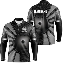 Load image into Gallery viewer, Black Bowling Ball Polo, Quarter Zip shirts for Men custom Team Bowling Jersey, Gift For Bowlers NQS8753