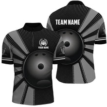 Load image into Gallery viewer, Black Bowling Ball Polo, Quarter Zip shirts for Men custom Team Bowling Jersey, Gift For Bowlers NQS8753