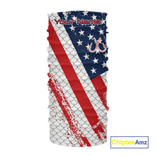 Load image into Gallery viewer, Red, white &amp; blue American Flag Fishing scales pattern Custom patriotic Performance Fishing Shirts NQS11290