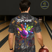 Load image into Gallery viewer, Colorful Skull bowling jerseys Bowling Hawaiian Shirt Custom Bowling Team shirts for bowlers NQS11293