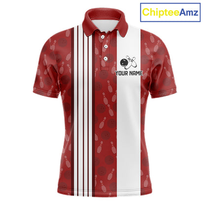 Customized Retro Bowling Team Shirts For Men That's some bowshit Funny Bowling Pattern Jerseys| Red NQS11509