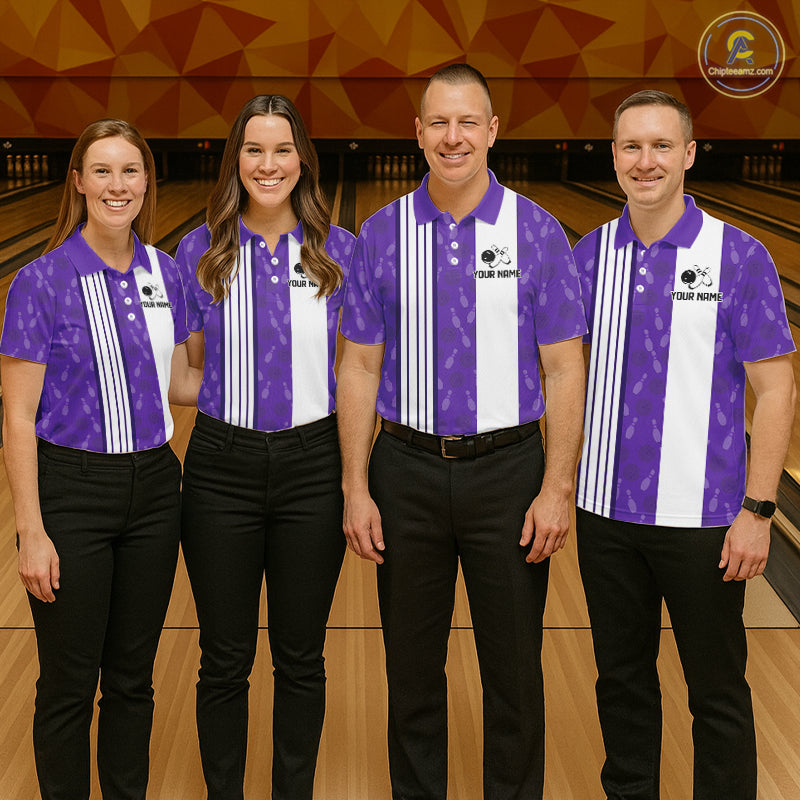 Custom Retro Bowling Team Shirts For Men That's some bowshit Funny Bowling Pattern Jerseys | Purple NQS11510