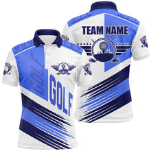 Load image into Gallery viewer, Blue and white golf clubs Mens golf polo shirts custom team golf shirts, golf attire for men NQS7505