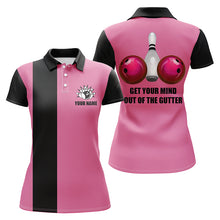 Load image into Gallery viewer, Get Your Mind Out of The Gutter Pink Polo Shirt for women, personalized Bowling Team Jerseys NQS5520