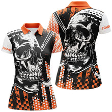 Load image into Gallery viewer, Womens golf polo shirts golf skull ladies golf outfits, golf gifts for women | Orange NQS6181