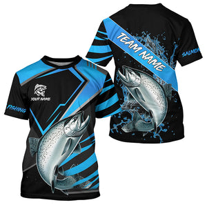 Black and Blue Chinook Salmon fishing custom fishing team jerseys, sport fishing shirts NQS8510