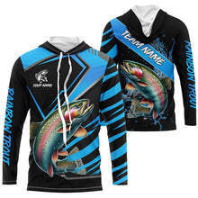 Load image into Gallery viewer, Black and Blue Rainbow Trout fishing custom fishing team jerseys, sport fishing shirts NQS8511