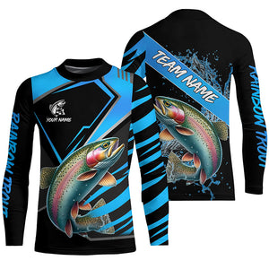 Black and Blue Rainbow Trout fishing custom fishing team jerseys, sport fishing shirts NQS8511