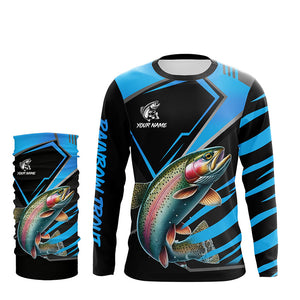 Black and Blue Rainbow Trout fishing custom fishing team jerseys, sport fishing shirts NQS8511