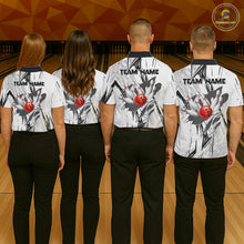 Load image into Gallery viewer, Black and White Tiger Bowling polo, 1/4 zip Shirts for Men Custom Tiger Bowling Team jerseys NQS11298