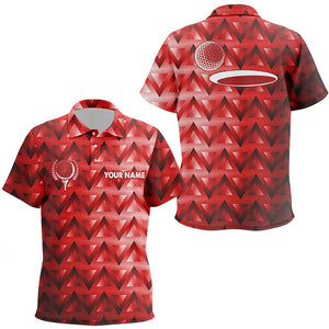 Red triangle pattern Kid golf polo shirts custom golf tops for Kid, golfing gifts NQS7510