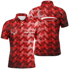 Load image into Gallery viewer, Red triangle pattern Mens golf polo shirts custom golf tops for mens, golfing gifts NQS7510