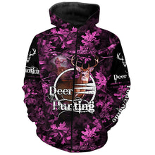 Load image into Gallery viewer, Deer hunting pink camo Custom Name  3D Full Printing hunting shirts, hunting apparel for deer hunter NQS1858