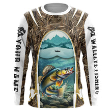 Load image into Gallery viewer, Walleye fishing Camo custom performance fishing shirt UV protection long sleeves NQS634