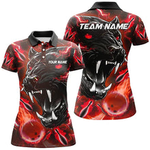 Load image into Gallery viewer, Red Flame Panther Bowling Polo, Quarter Zip Shirts For Women Custom Bowling Team League Jerseys NQS8774