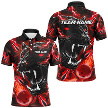 Load image into Gallery viewer, Red Flame Panther Bowling Polo, Quarter Zip Shirts For Men Custom Bowling Team League Jerseys NQS8774