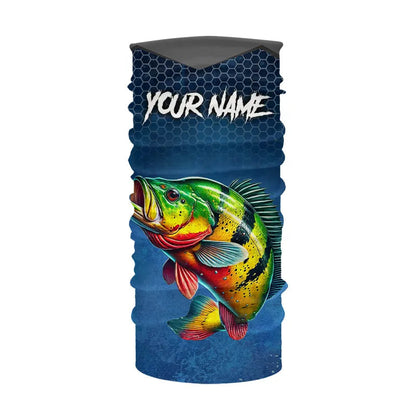 Blue camo Peacock Bass fishing Custom performance long sleeve team Bass fishing tournament shirts NQS9240