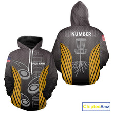 Load image into Gallery viewer, Disc golf t-shirts, polos, hoodies for men, women custom name, number camo disc golf jerseys | Yellow NQS11303