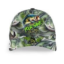 Load image into Gallery viewer, Largemouth bass fishing green scales Custom fishing hats for fishermen Baseball Angler hat cap NQS2870