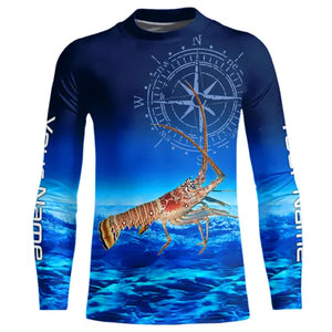 Personalized Florida Spiny Lobster Blue Fishing Shirt NQS9735 - KYC