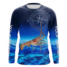 Load image into Gallery viewer, Personalized Florida Spiny Lobster Blue Fishing Shirt NQS9735 - KYC