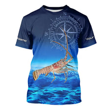 Load image into Gallery viewer, Personalized Florida Spiny Lobster Blue Fishing Shirt NQS9735 - KYC