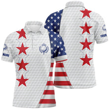 Load image into Gallery viewer, American flag Mens golf polo shirt custom patriotic white golf ball skin shirt for men NQS7888