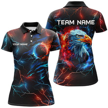 Load image into Gallery viewer, Red and Blue lightning thunder bowling Eagle custom Women Bowling Polo, Quarter Zip Shirt team jerseys NQS7890