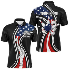 Load image into Gallery viewer, Retro bowling Polo, Quarter Zip shirts for Men Custom American flag patriotic team bowling jerseys NQS7895