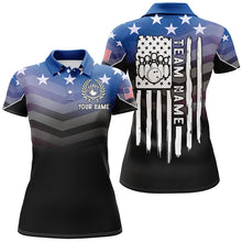 Load image into Gallery viewer, Womens bowling Polo, Quarter zip shirts Custom American flag patriotic bowling team league jerseys NQS8096