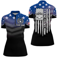 Load image into Gallery viewer, Womens bowling Polo, Quarter zip shirts Custom American flag patriotic bowling team league jerseys NQS8096