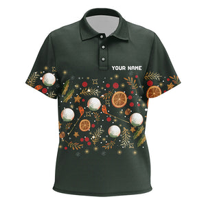 Funny Kid golf polo shirts custom Green Christmas golf pattern, Christmas golf attire for kid NQS8782