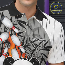 Load image into Gallery viewer, Black and White Panda Bowling Shirts For men Custom Funny Team Bowling Jerseys, Bowling Uniform NQS11113