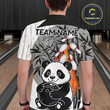 Load image into Gallery viewer, Black and White Panda Bowling Shirts For men Custom Funny Team Bowling Jerseys, Bowling Uniform NQS11113