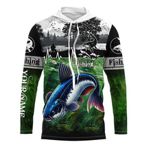 Load image into Gallery viewer, Catfish Fishing UV protection Custom name long sleeves fishing shirt NQS2696