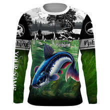 Load image into Gallery viewer, Catfish Fishing UV protection Custom name long sleeves fishing shirt NQS2696