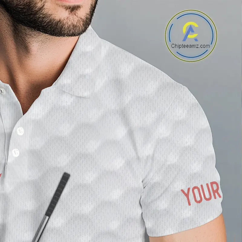 Pink glitter Leopard skin pattern custom name white Mens golf polo shirts, team golf tops for men NQS11526