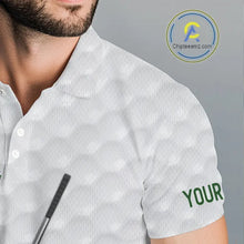 Load image into Gallery viewer, Green glitter Leopard skin pattern custom name white Mens golf polo shirts, team golf tops for men NQS11527