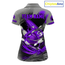 Load image into Gallery viewer, Purple Sugar Skull Tattoo Custom Women Bowling Polo, Quarter Zip Shirts,Team Bowling Jerseys NQS11530