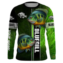 Load image into Gallery viewer, Bluegill fishing green camo shirt Custom Long Sleeve Fishing Shirts, fishing gifts for men, women, kid NQS5807