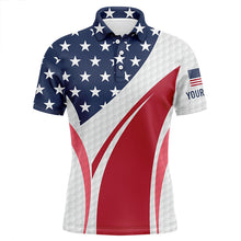 Load image into Gallery viewer, Mens golf polo shirts American flag custom red white and blue golf ball skin patriot mens golf wears NQS5813