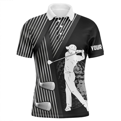 Black and white Mens golf polo shirts custom golf clubs team golf shirts, golf tops for men NQS7899