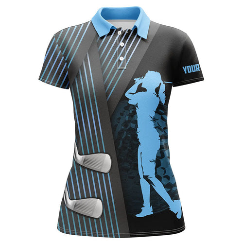 Black and Blue Women golf polo shirt custom golf clubs team golf shirts, golf tops for ladies NQS7900