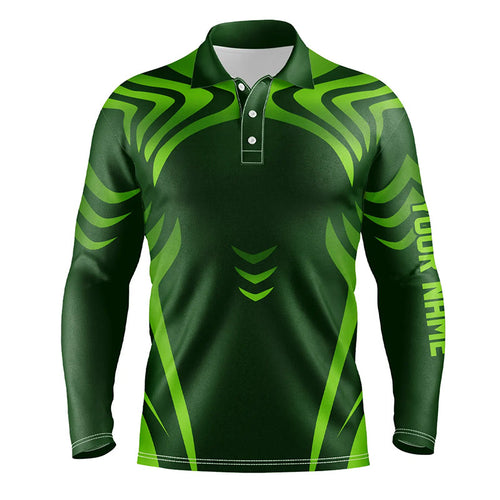 Green gradient Mens golf polo shirts custom golf clothes for men, personalized golf gifts for men NQS8338