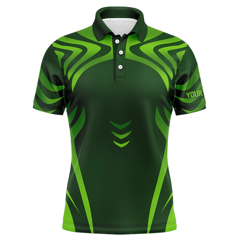 Green gradient Mens golf polo shirts custom golf clothes for men, personalized golf gifts for men NQS8338